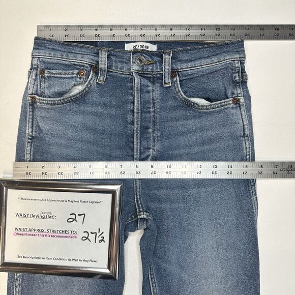 REDONE Jeans Womens 26 80s Slim Straight Blue Denim High Rise Button Fly 90s - Picture 8 of 14